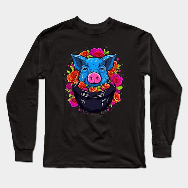 Pot-Bellied Pig Valentine Day Long Sleeve T-Shirt by JH Mart
